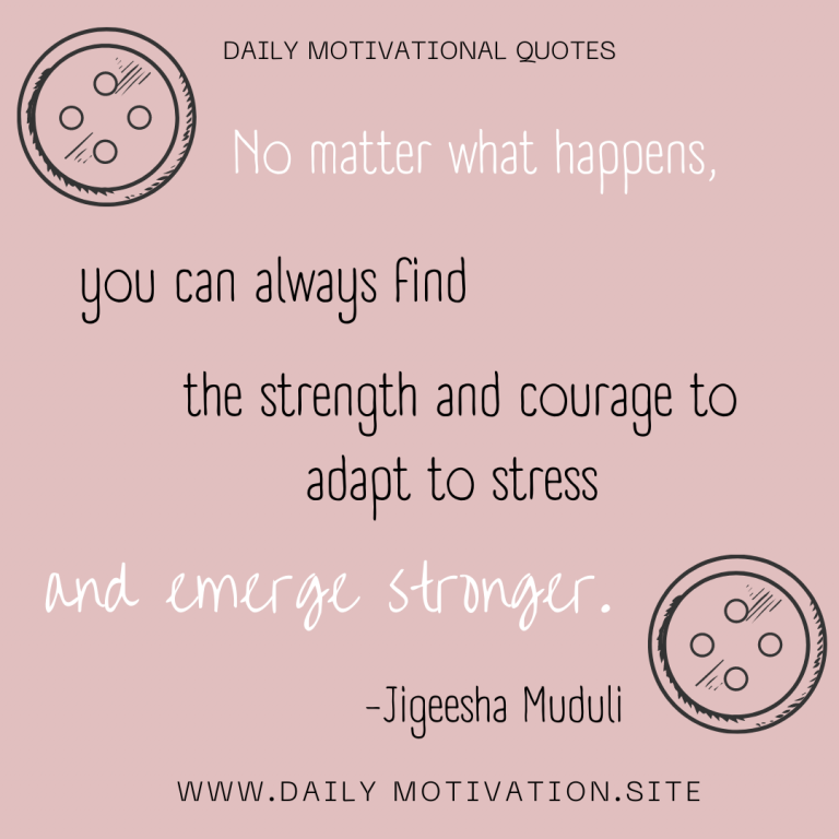 You can emerge stronger