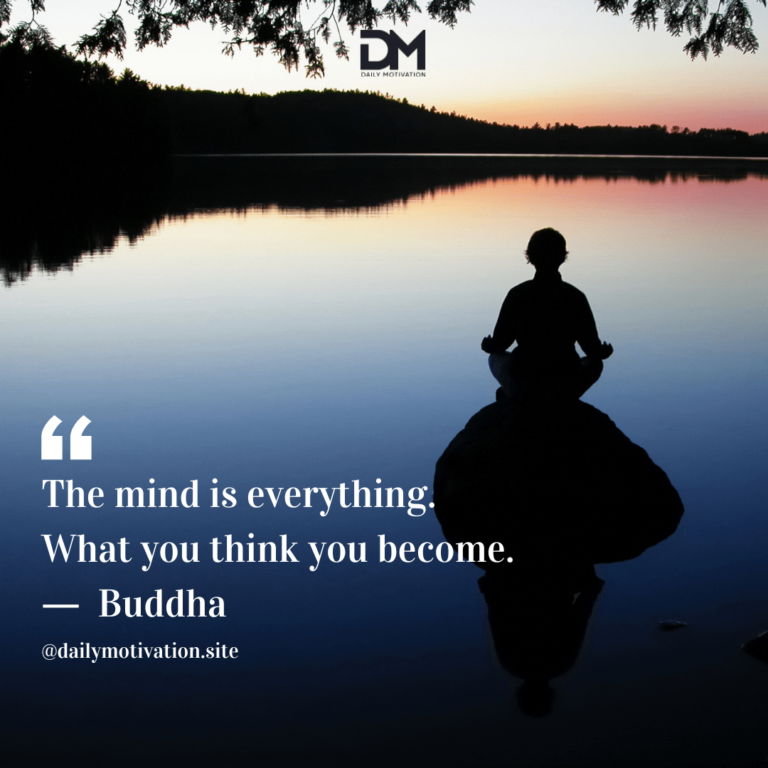 Someone sits on a rock in the middle of a peaceful lake looking out at the sun going down.