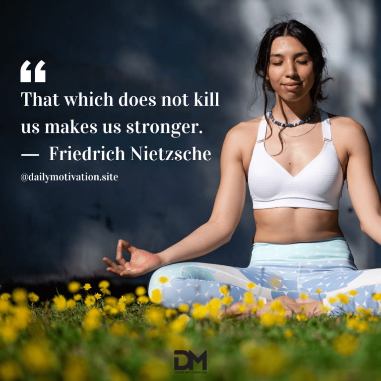 A woman wearing a yoga outfit sits in a field with yellow flowers in Lotus position.