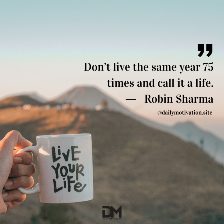 Hand holds up a mug that says Live Your Life.