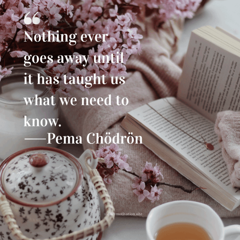 Pink flowers and an open book with a freckled teapot.
